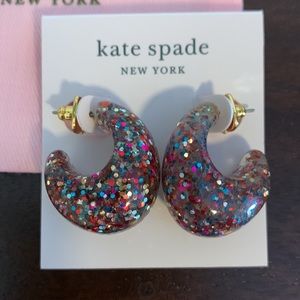 Kate Spade glitter hoop earrings